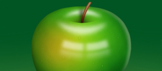 Realistic 3D Green Apple