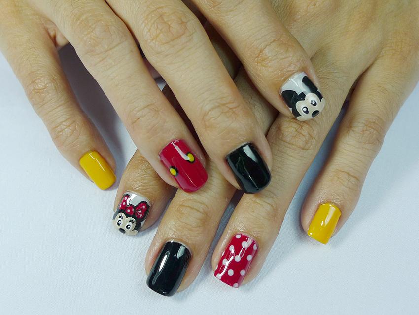 6. Black and White Mickey Mouse Nail Design - wide 7